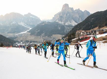 Durchgang des Sellaronda Skimarathons