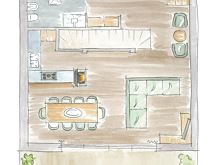 Grundriss - Unterdachgeschoss - Aufenthaltsbereich, Kochnische, Badezimmer